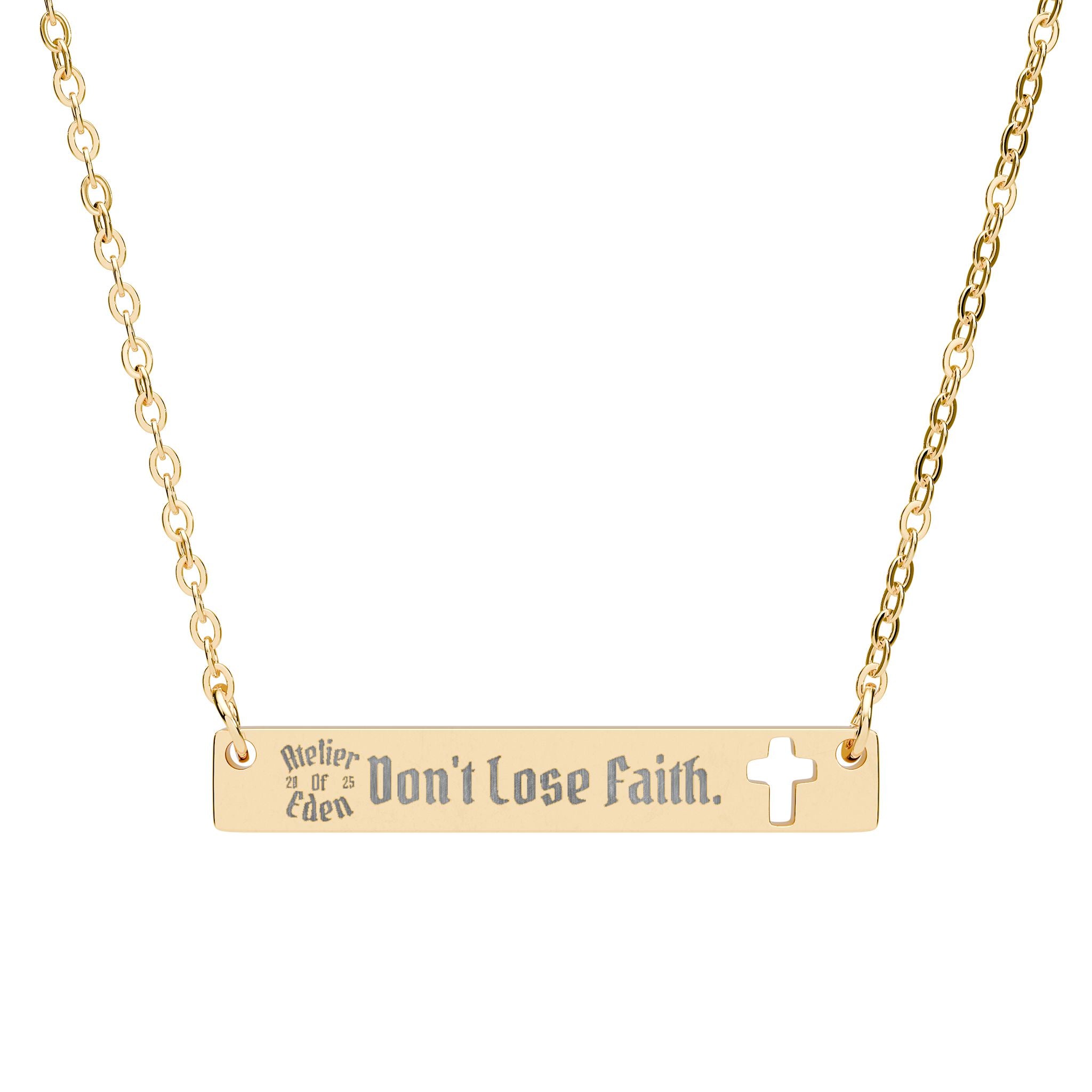 AtelierOfEden - "Don't Lose Faith." Engraved Pendant