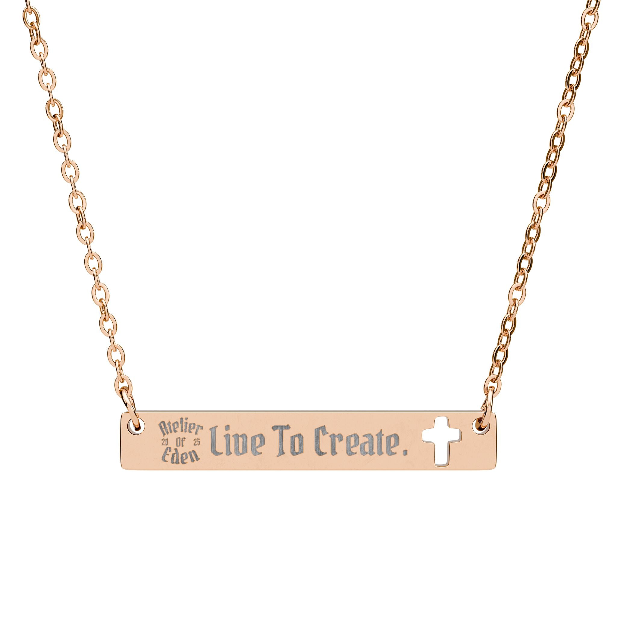 AtelierOfEden - "Live To Create." Engraved Cross Pendant