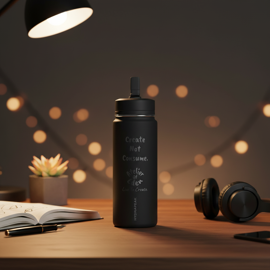 "Create Not Consume." 20oz Mini Water Bottle